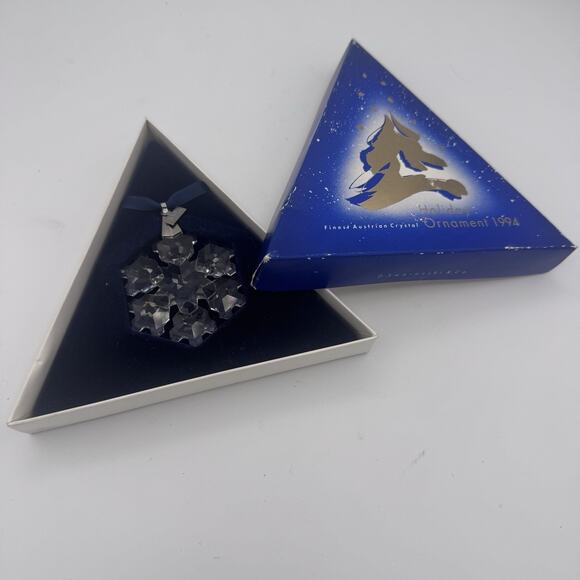 Swarovski Crystal 1994 Annual Ed Snowflake Ornament 9445 940 001 In Box